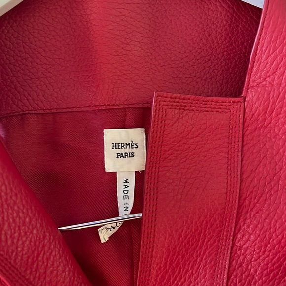 Hermès leather red midi dress new - Picture 2 of 2